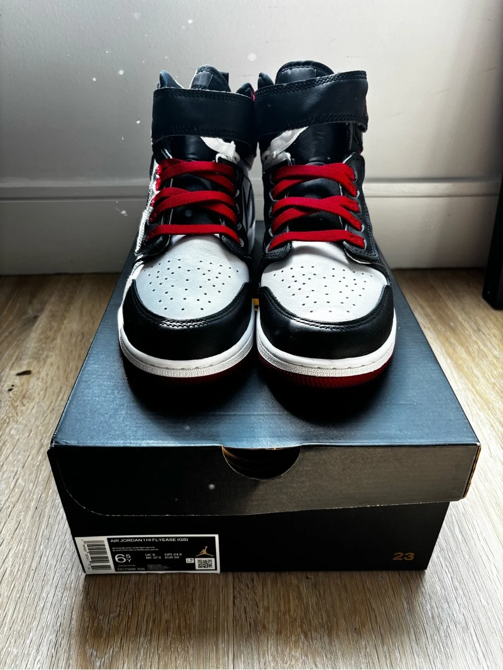 Nike Kids High-Top Sneakers in Black, White & Red